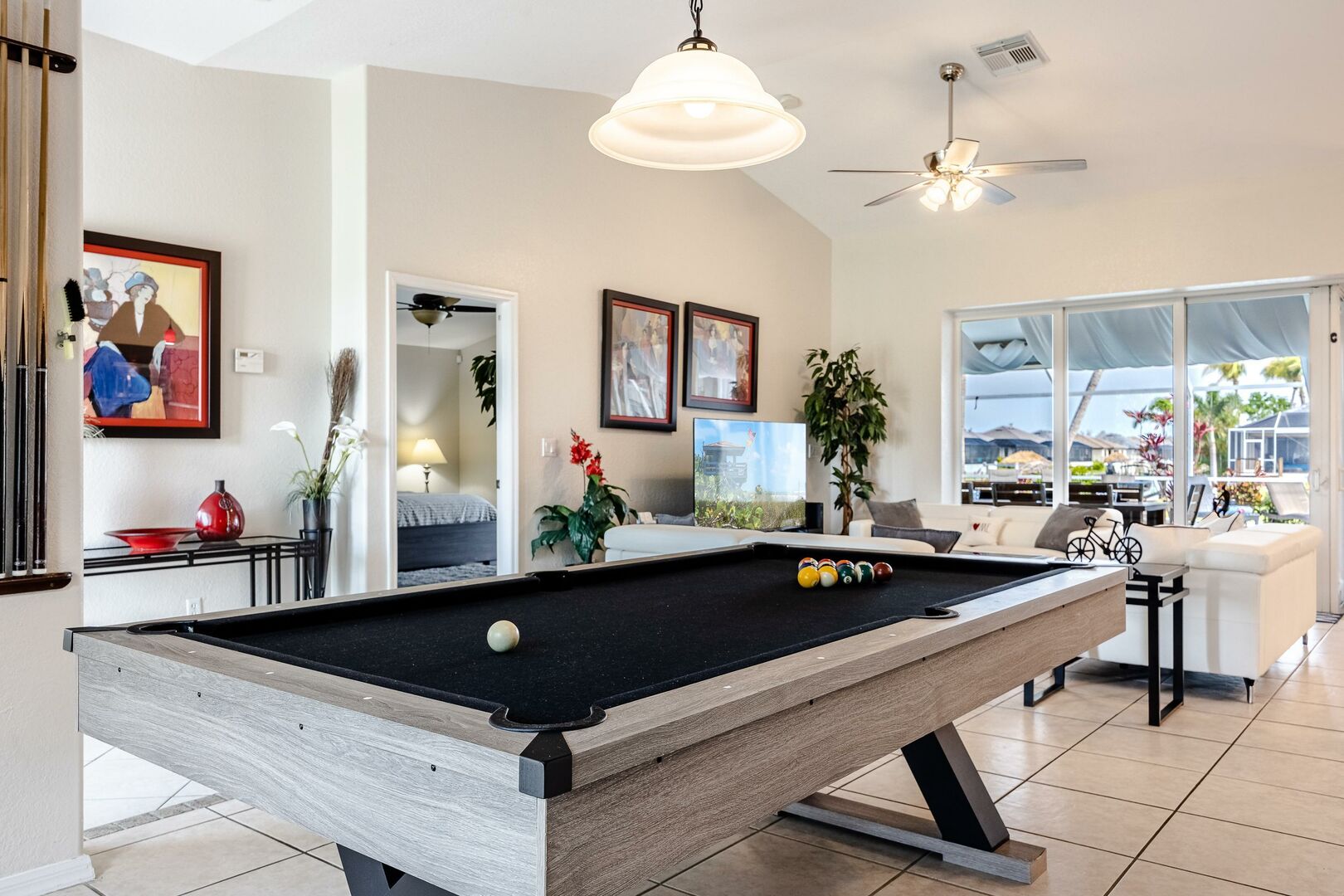 Pool table available at vacation rental