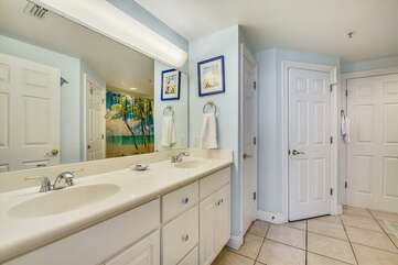 Master bathroom with shower / tub combo