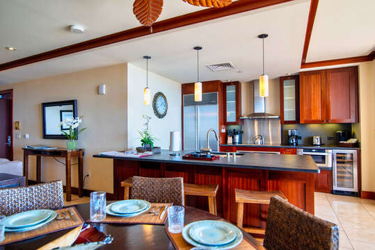Kitchen and Dining Area Are Both Open to the Lanai