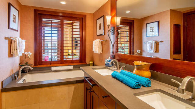 Master Bathroom with Dual Sinks, Deep Soaking Tub and Large Walk-in Shower