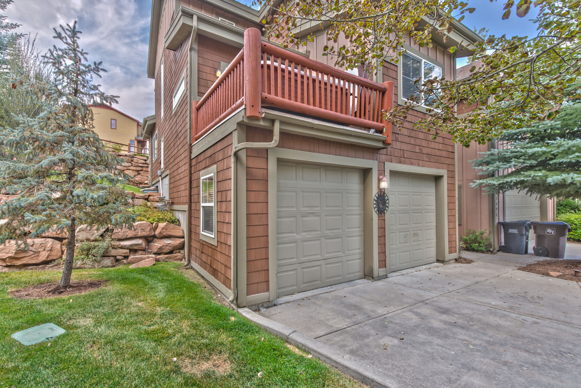 Back Deck with 8-person Hot Tub Above 2-Car Garage