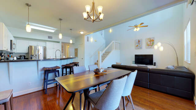 Open Kitchen, Living and Dining Area in our Ko Olina Kai Vacation Rental
