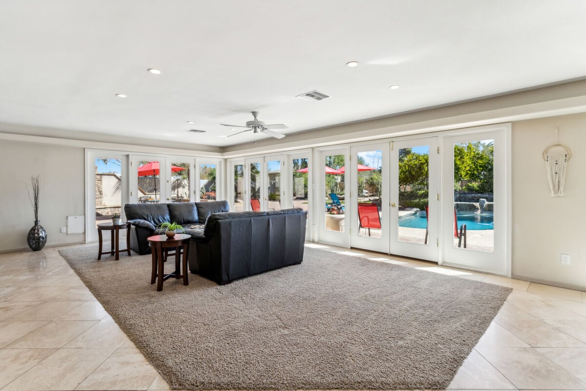 Large open living space! Stunning views of the resort style backyard and pool!