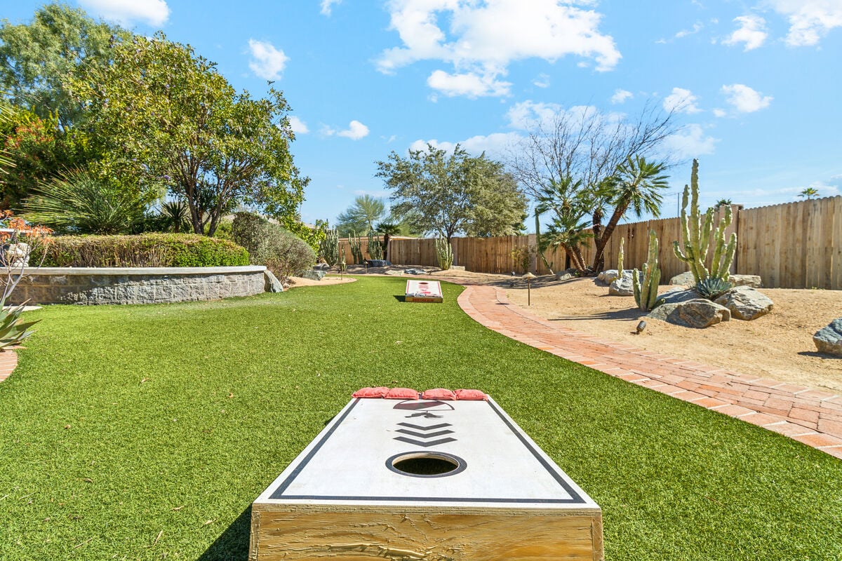 Get competitive in a game of corn hole