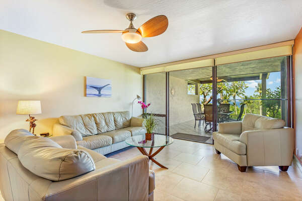 Gorgeous Views from the Living Area inside our Kona Vacation Villa
