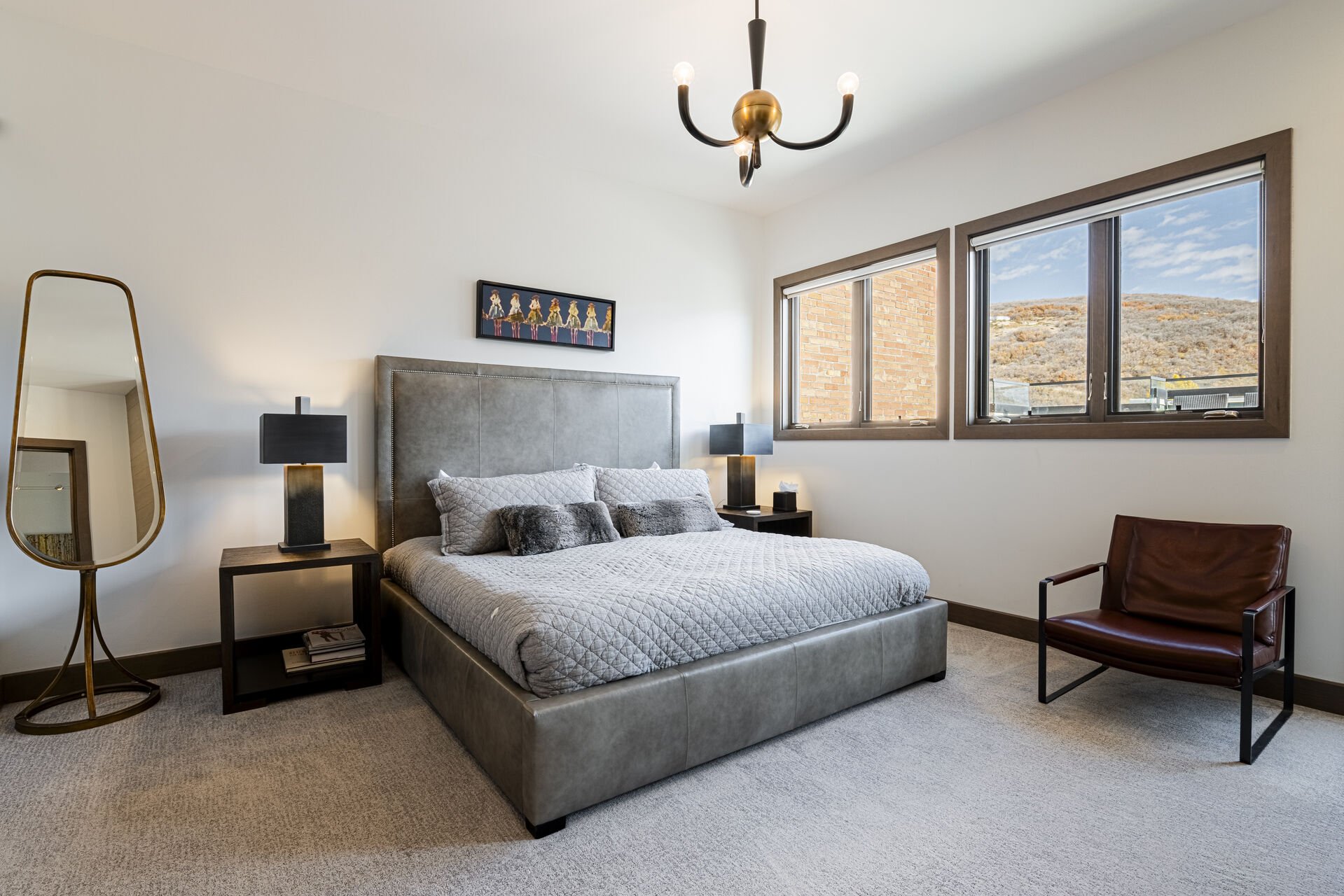 Upper Level Grand Master Bedroom with King Bed and Old Town Park City Views