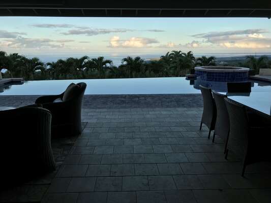 View of the Covered Lanai and Infinity Pool with Plunge Pool