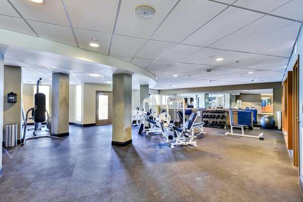 Health is important! Workout facilities are available for our guests.  It overlooks the lake, too!