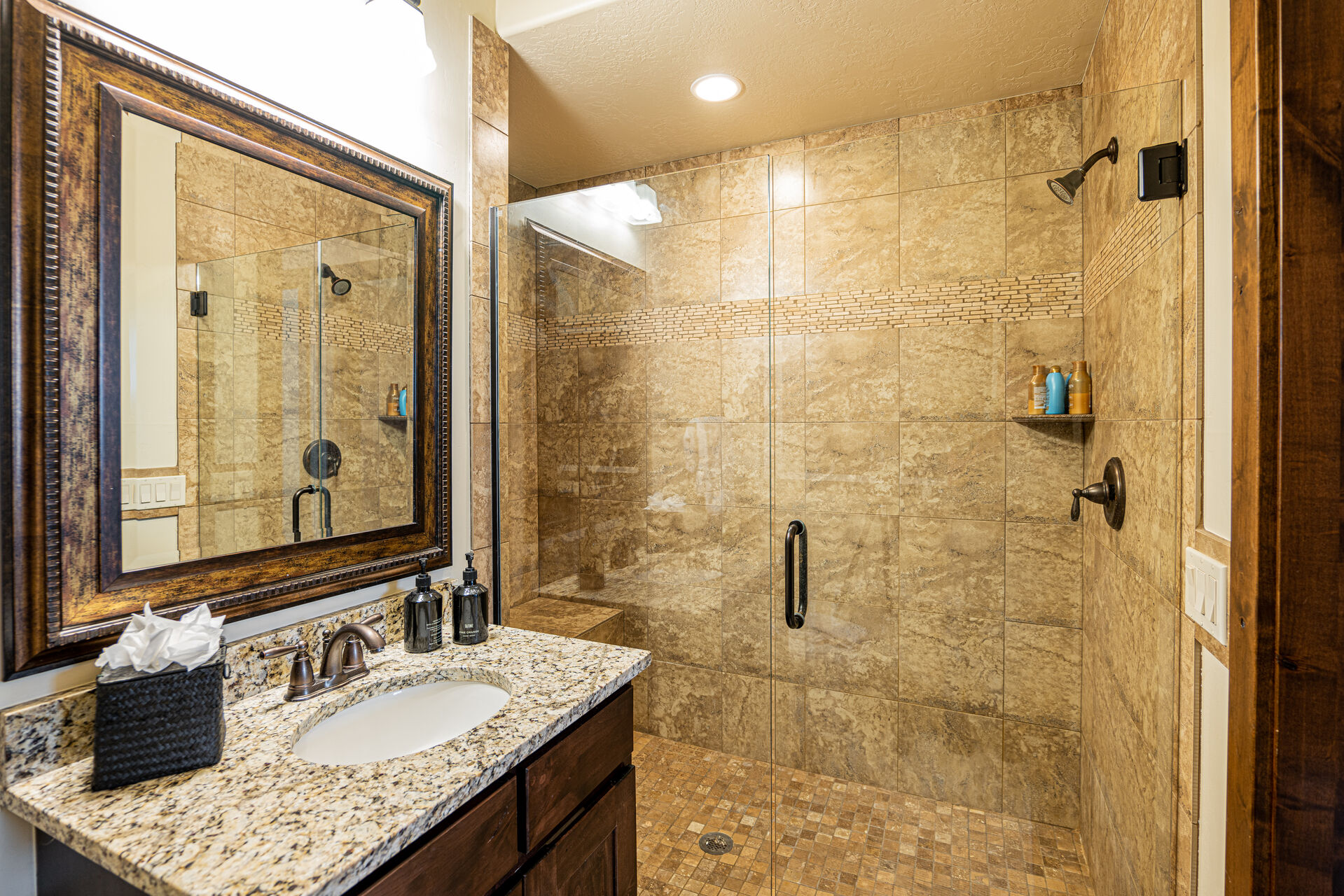 Upper Level Shared Bath with Tile Shower