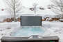 Private hot tub on the back patio