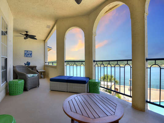 Unwind while sitting on the outdoor sofa on this INCREDIBLE Balcony!