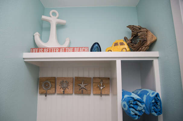 The cute beach accents throughout the place!