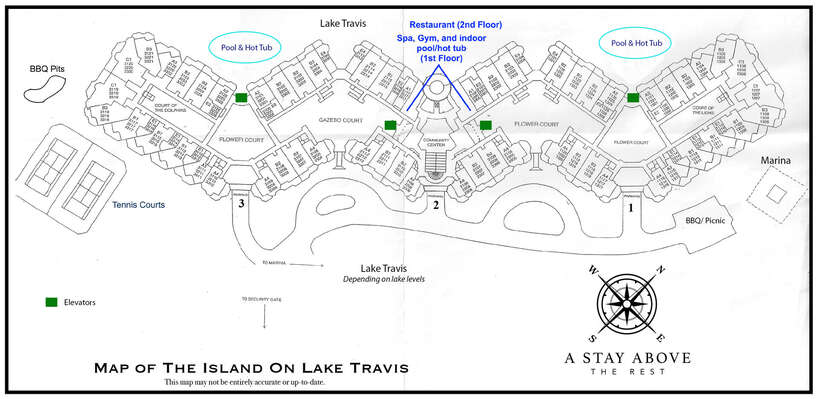 Map of The Island On Lake Travis