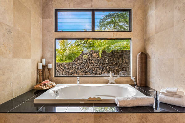 Soaking Tub with Large Window for Outdoor Views