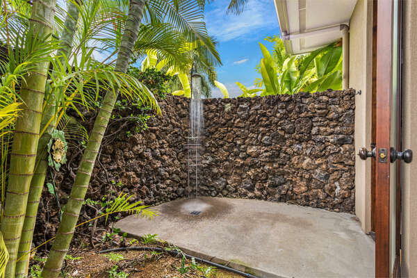 Primary Bathroom 1 Private Outside Shower at Hale Akoa