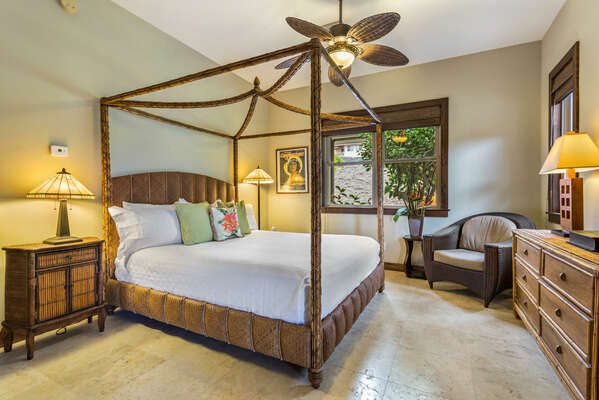 Ohana Room/Separate Living Area and Bedroom at Kona Hawaii Vacation Rentals
