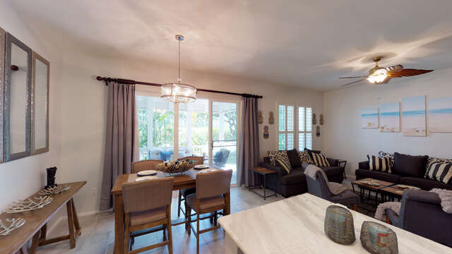Living Area as Seen from the Kitchen of our Ko Olina Rental