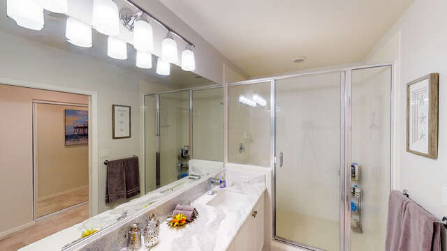 Master Bathroom with a Large Walk-in Shower