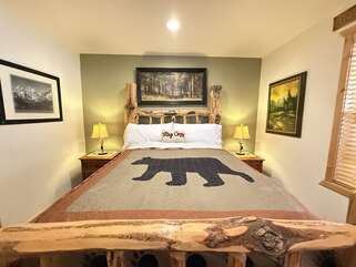 The master bedroom is easily located downstairs.
