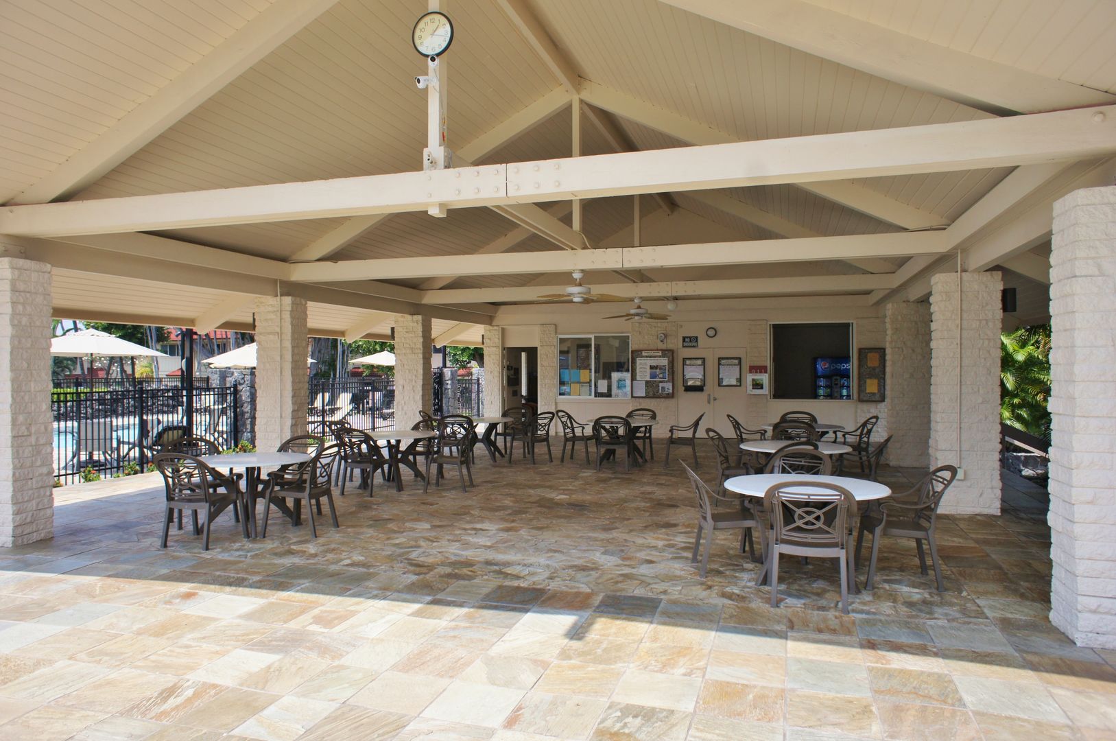Outside Dining and Library Area