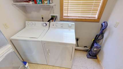 Washer and dryer available for those messy days