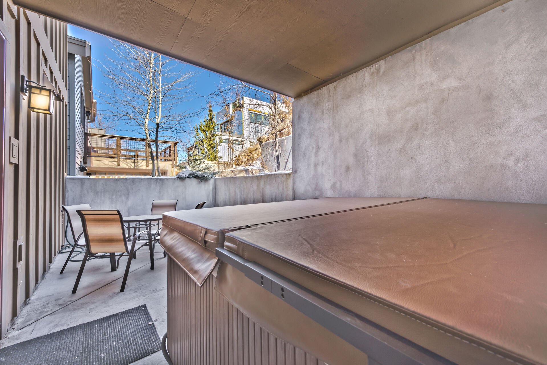 Private Deck off the Kitchen with a 6-Person Hot Tub,   Patio Seating, and a new BBQ Grill