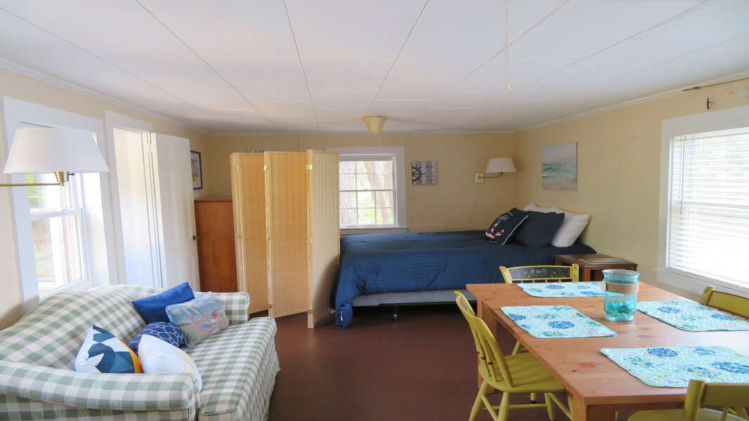 The bedroom is located just off of the living/sleeping area - 1047 Old Queen Anne Road Chatham Cape Cod - New England Vacation Rentals