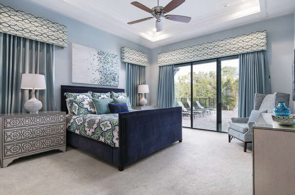 The third master suite located on the ground floor has access to the pool deck
