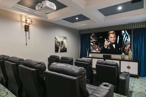 Your private theater room with a 110-inch projection screen