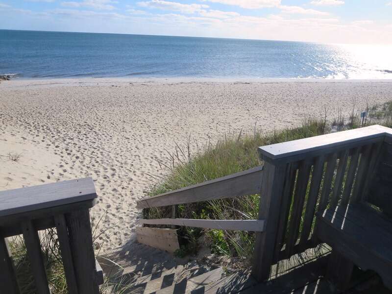 Steps down to the beach at the end of the road - Harwich Port Cape Cod - New England Vacation Rentals