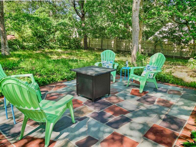 Outdoor patio with fire pit - enjoy your favorite libation after a day at the beach!  23 Ginger Plum Lane Harwich Port Cape Cod - New England Vacation Rentals