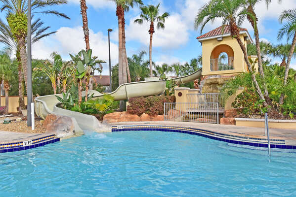 On-site facilities:- Water slide exits into the zero entry pool