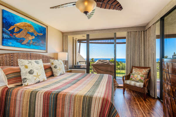 Master Bedroom with King Bed & Ocean Views!