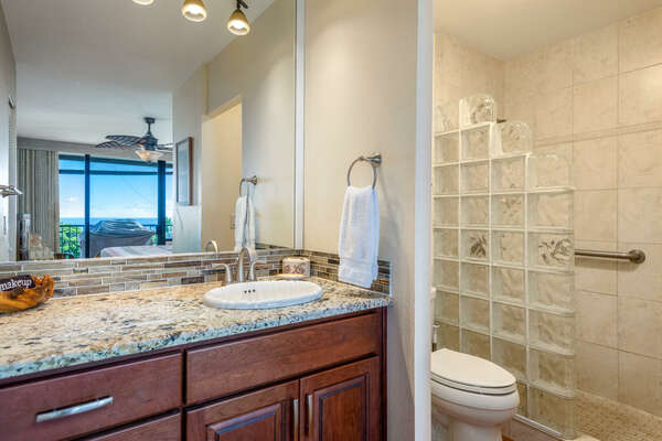 Primary Bathroom with Vanity and Walk-in Shower