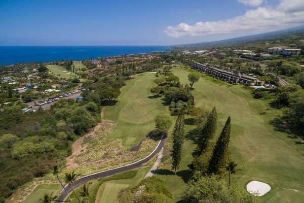 Aerial View of Country Club Villas and Adjacent Golf Course