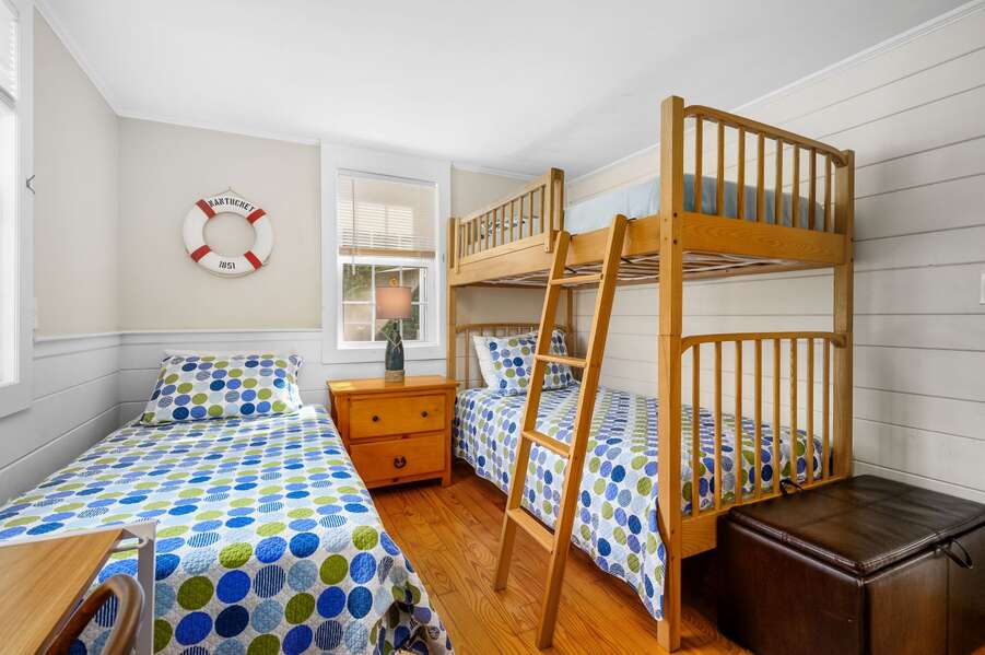 Bedroom #3- Bunk bed and twin to make enough room for the whole family!- 19 Burton Avenue West Harwich -  Lobsta House- New England Vacation Rentals