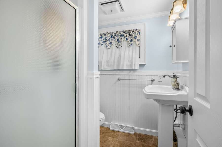En Suite full bathroom for primary bedroom-19 Burton Avenue West Harwich -  Lobsta House- New England Vacation Rentals