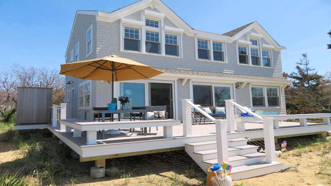 Back view of this beachfront home - 1 Bayberry Lane Eastham Cape Cod - Bay Dream - NEVR