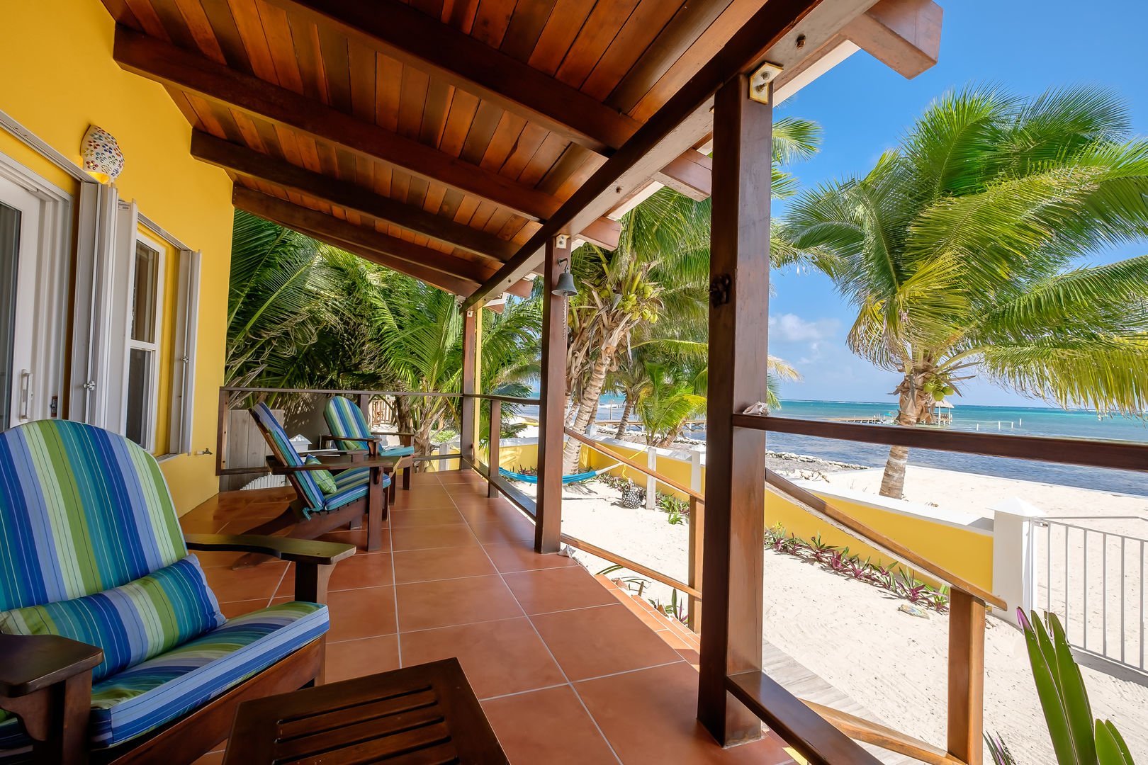 Casa De Bonita gorgeous private home sits on the beach with view of the Caribbean sea.