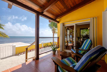 Casa De Bonita lower deck with private beach view