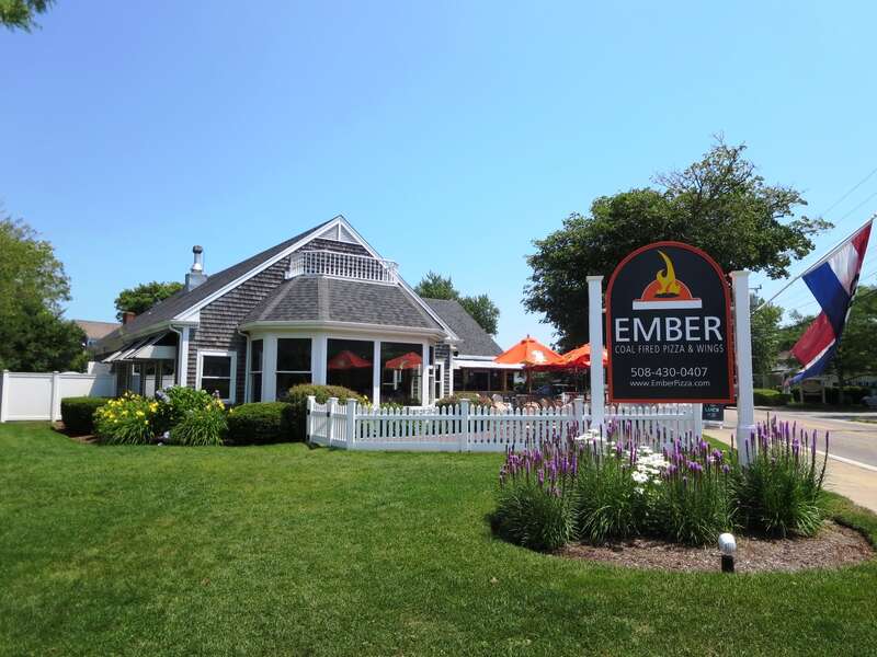Ember Pizza. Check out their outdoor bar and fire pit! - Harwich Port Cape Cod - New England Vacation Rentals