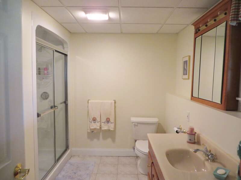 Lower level. Full Bath #4 with a shower - 2 Mashpa Road Harwich Cape Cod - New England Vacation Rentals- #BookNEVRDirectHarwichFamilyTides