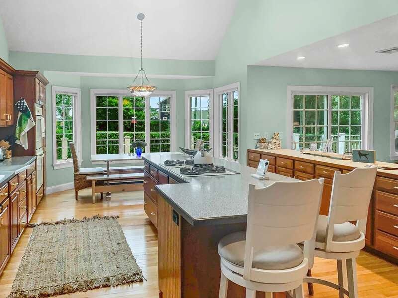 Open and updated kitchen has plenty of space to prepare a family meal - 2 Mashpa Road Harwich Cape Cod - New England Vacation Rentals- #BookNEVRDirectHarwichFamilyTides