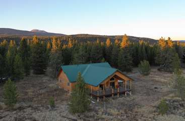 Aerial view of Bear Hollow Cabin.