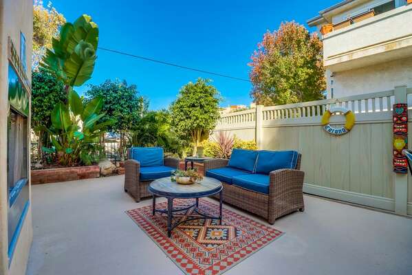 Outdoor Patio and Lounging Area at this Vacation Rental in San Diego