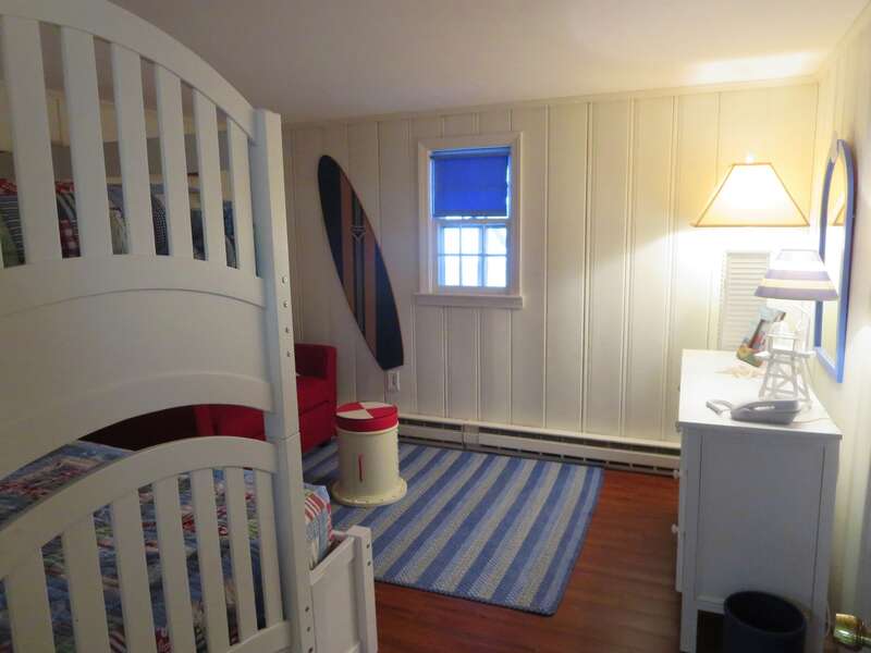 Bedroom #3 on the lower level. Enter from the family room - 84 Cranberry Lane Chatham Cape Cod - Ridgevale Retreat