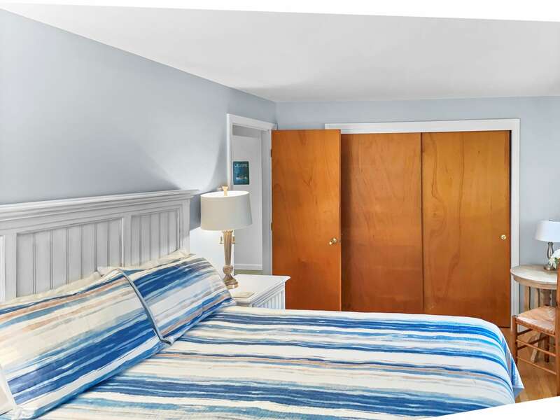 Bedroom 1 with Queen bed and en suite bath - 84 Cranberry Lane Chatham Cape Cod - Ridgevale Retreat