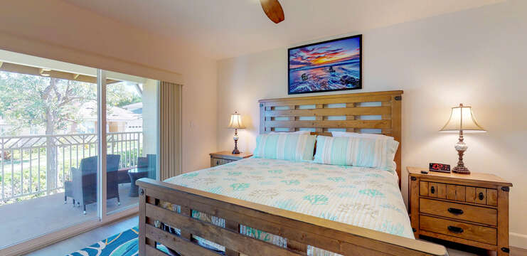 Master Bedroom with Private Lanai in our Ko Olina Vacation Rental