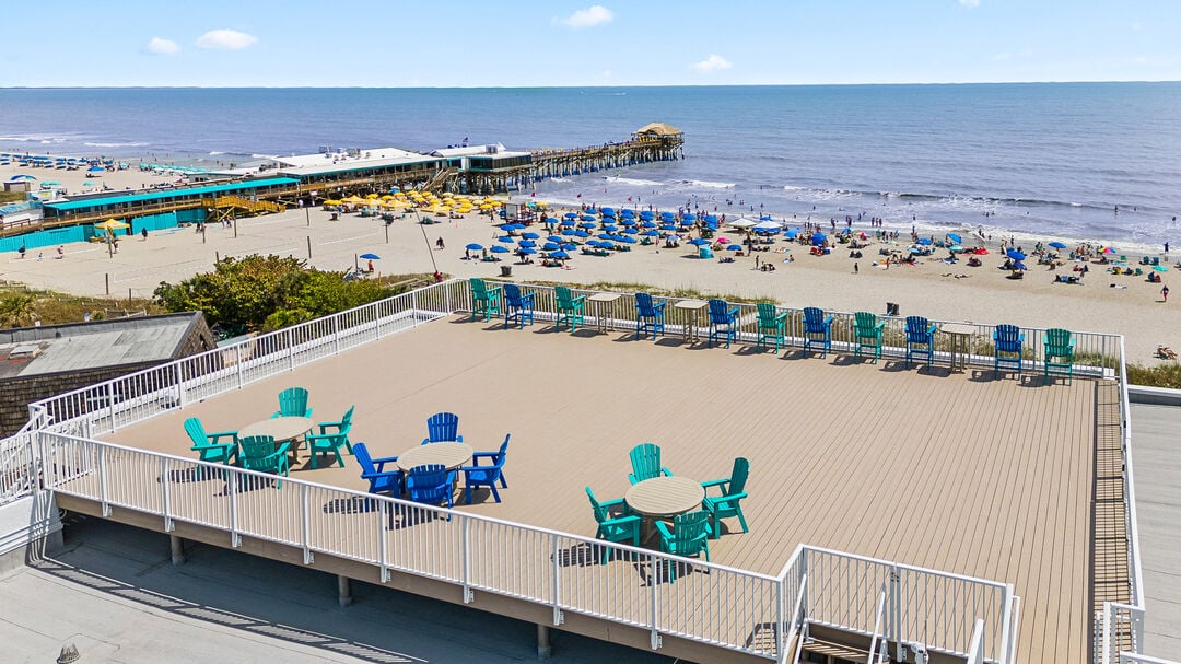 Rooftop patio with the best view in the city for Chateau by the Sea guests.