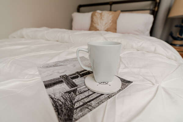 Snuggle up with your coffee and watch some TV, read a magazine... with a bed this comfy you won't want to leave!